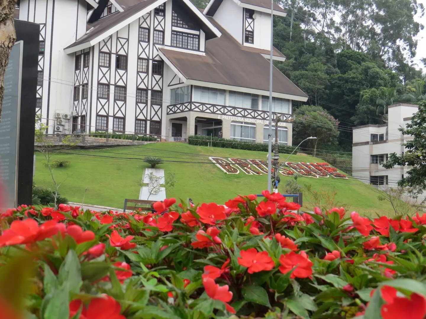 Flores coloridas enfeitam v&aacute;rios pontos da cidade