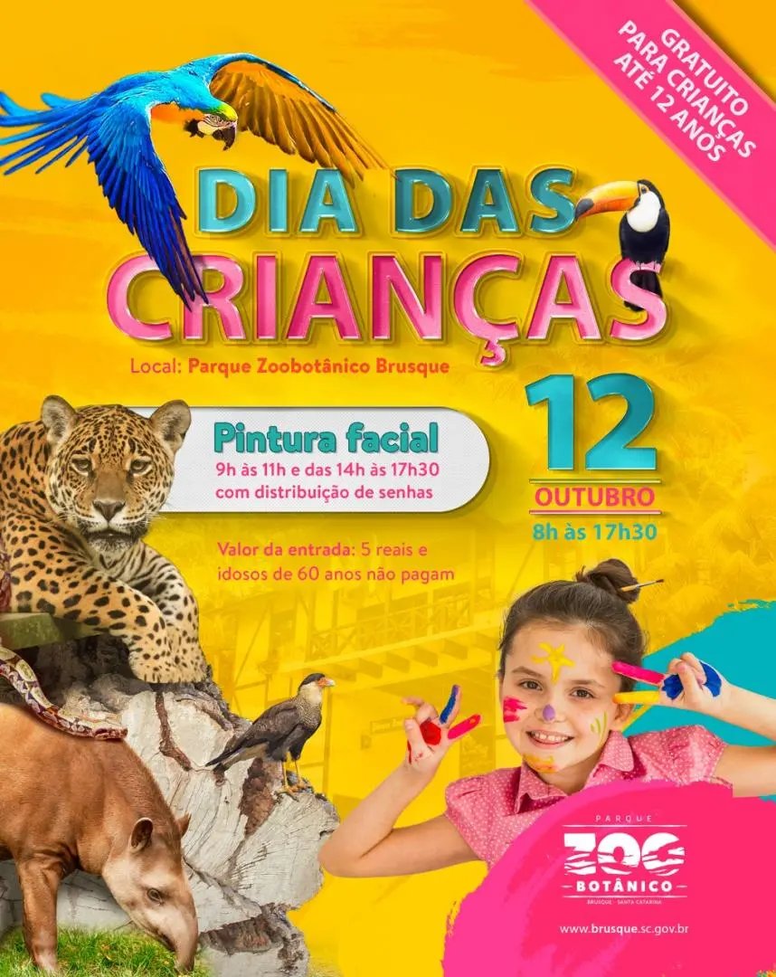 Parque Zoobot&acirc;nico  de Brusque vai ser mais uma atra&ccedil;&atilde;o para o Dia das Crian&ccedil;as 