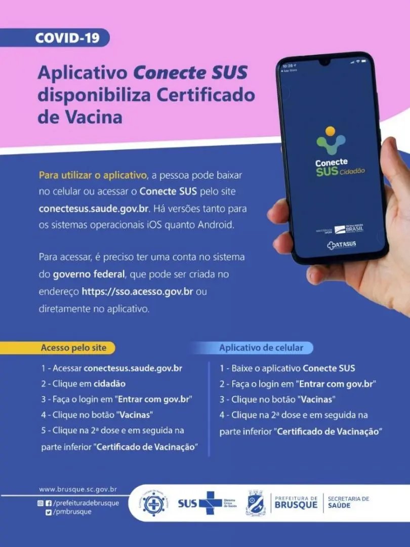 Certificado de vacina&ccedil;&atilde;o contra Covid-19 j&aacute; pode ser emitido 