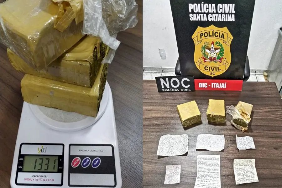 Funcion&aacute;rios do pres&iacute;dio em Itaja&iacute; s&atilde;o presos com drogas que seriam levadas para detentos