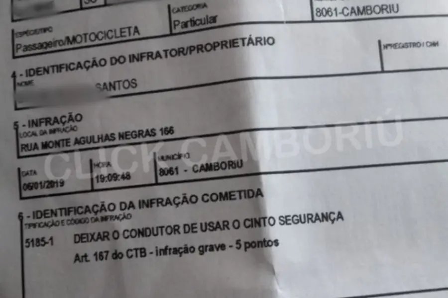 Anulada multa de motociclista que n&atilde;o usava cinto de seguran&ccedil;a
