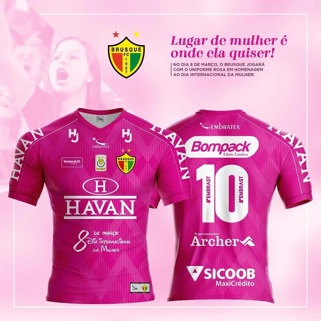 Brusque FC jogar&aacute; de rosa em homenagem as mulheres