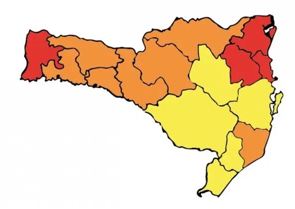 Matriz de risco aponta cinco regi&otilde;es com Risco Alto para Covid-19