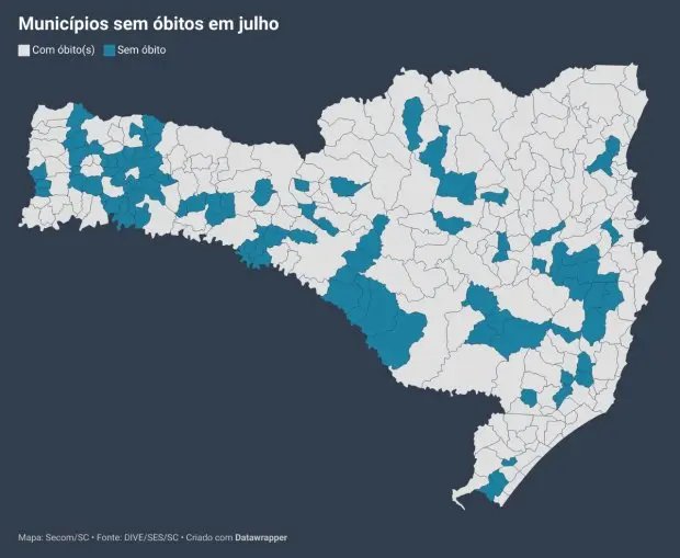 Confira os 97 munic&iacute;pios que n&atilde;o registraram &oacute;bito por Covid-19 em julho