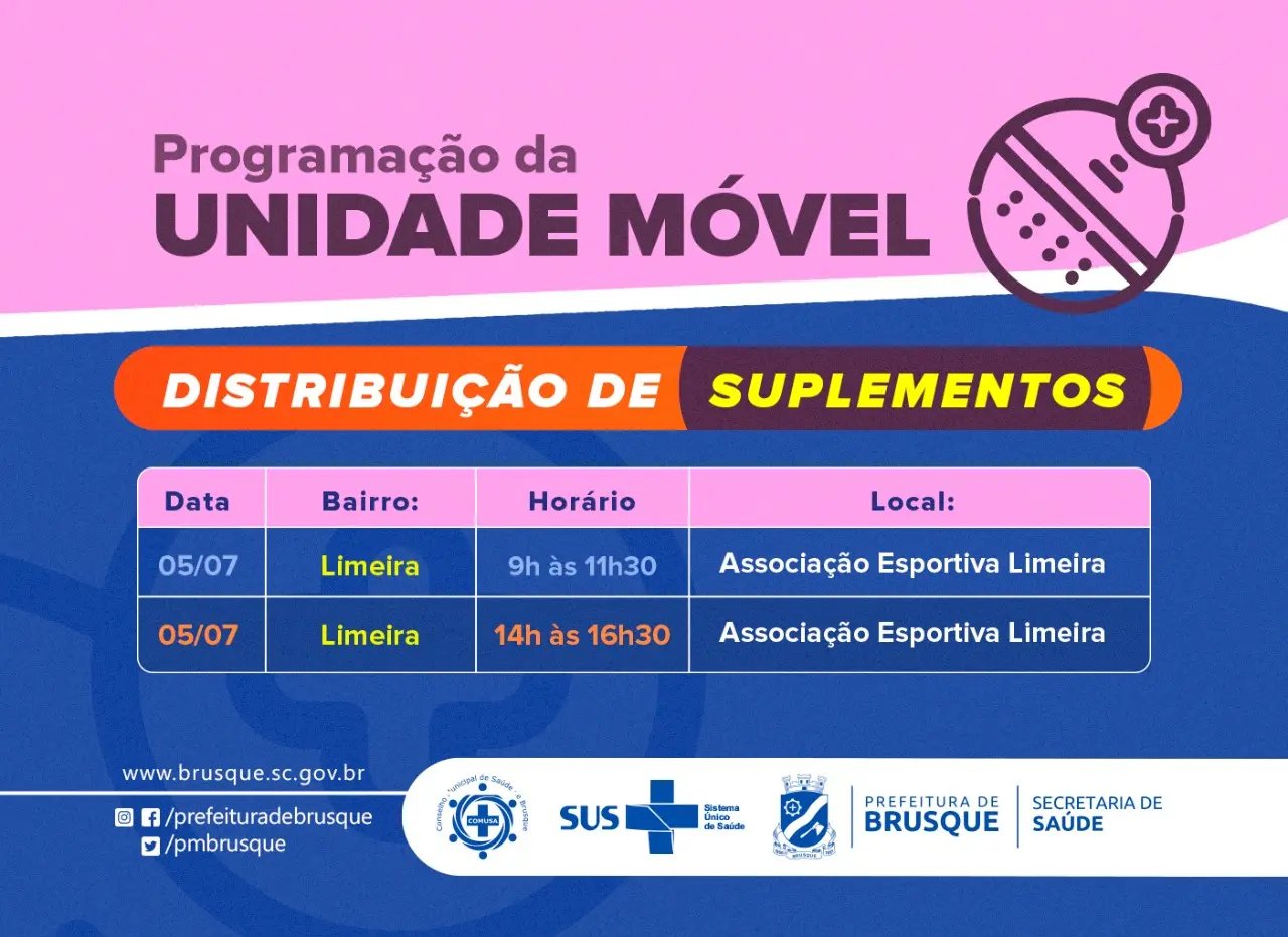Segunda-feira (5) haver&aacute; distribui&ccedil;&atilde;o de suplementos na Limeira