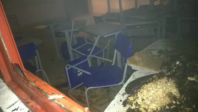Vândalos incendeiam escola em Tijucas