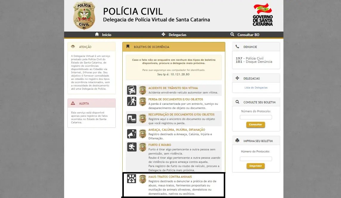 Delegacia Virtual come&ccedil;a a oferecer registros em SC