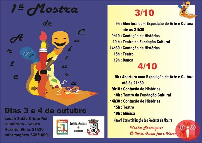 Mostra de Arte e Cultura terá mais de 50 trabalhos