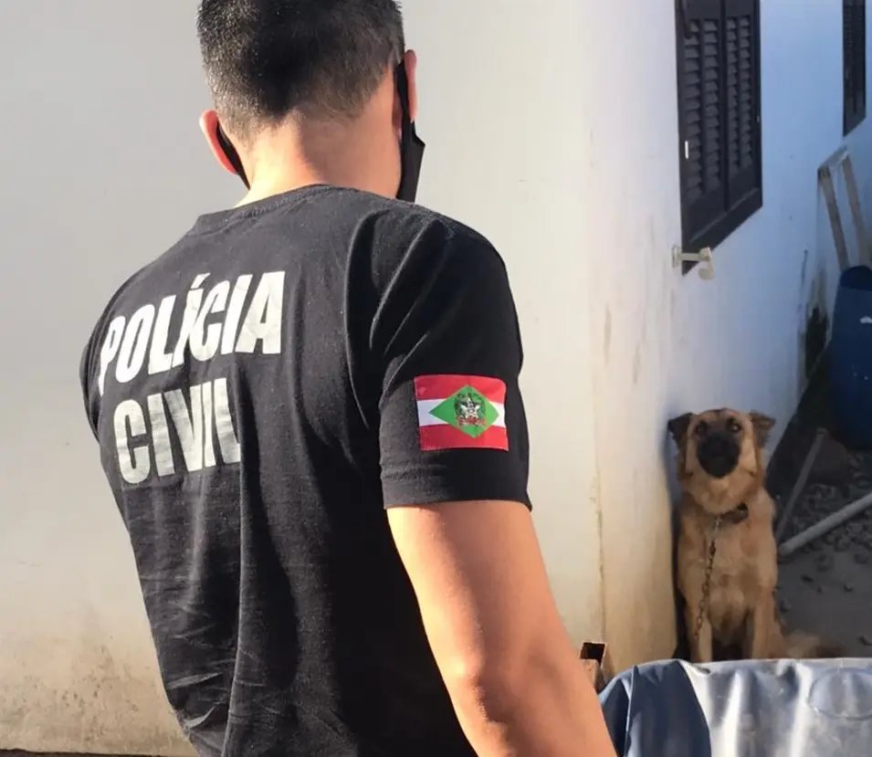 (V&Iacute;DEO) Pol&iacute;cia Civil prende homem por maus tratos a animais, em Brusque