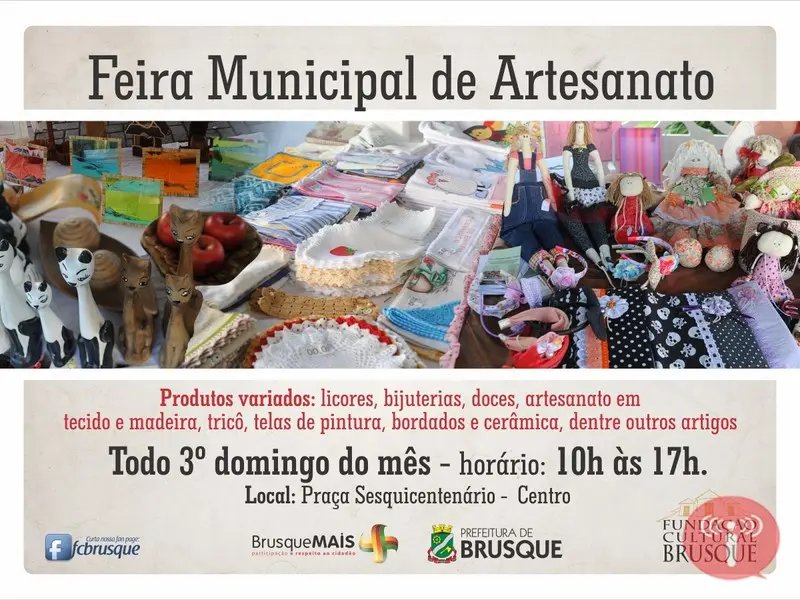 Domingo tem feira de artesanato