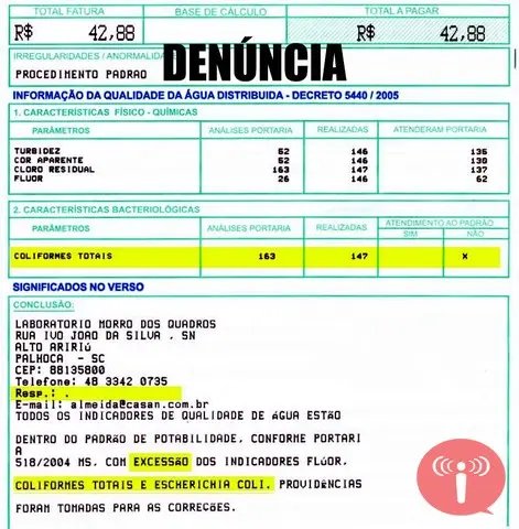 Falha no sistema leva água contaminada aos consumidores