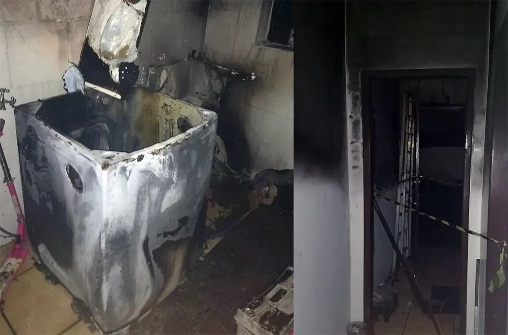M&aacute;quina de lavar provoca inc&ecirc;ndio em resid&ecirc;ncia 