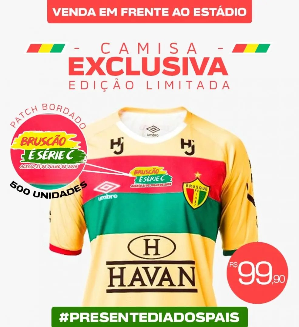 Brusque FC lan&ccedil;a camisa comemorativa ao acesso &agrave; S&eacute;rie C