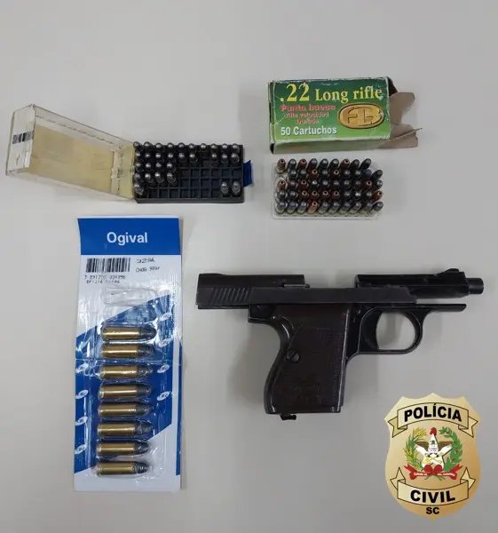 Pol&iacute;cia cumpre mandado de busca e apreende arma no bairro Santa Luzia