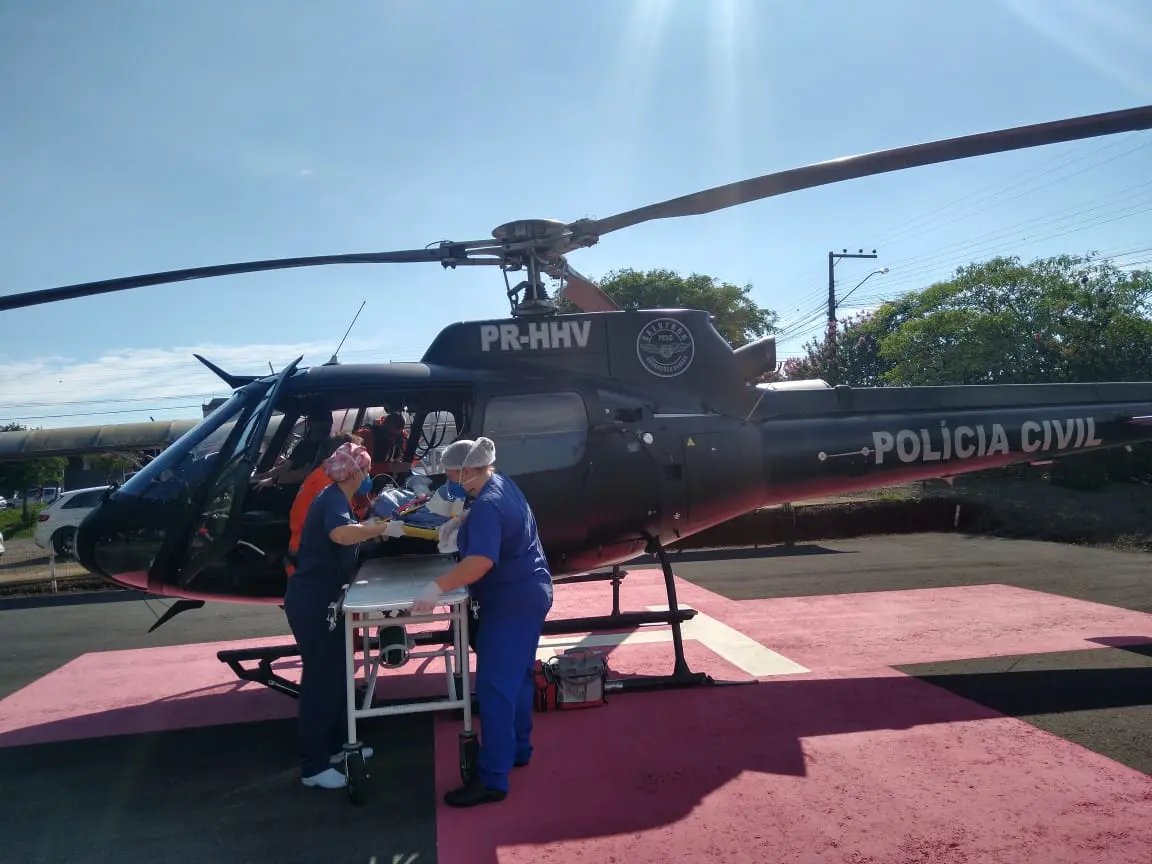 Helic&oacute;ptero da Policia Civil transfere adolescente para hospital