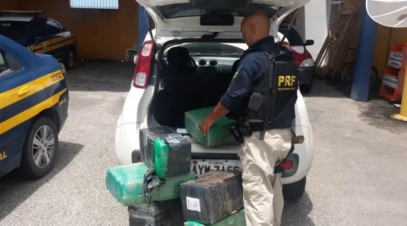 PRF apreende 112 kg de maconha na BR 101 em Itapema