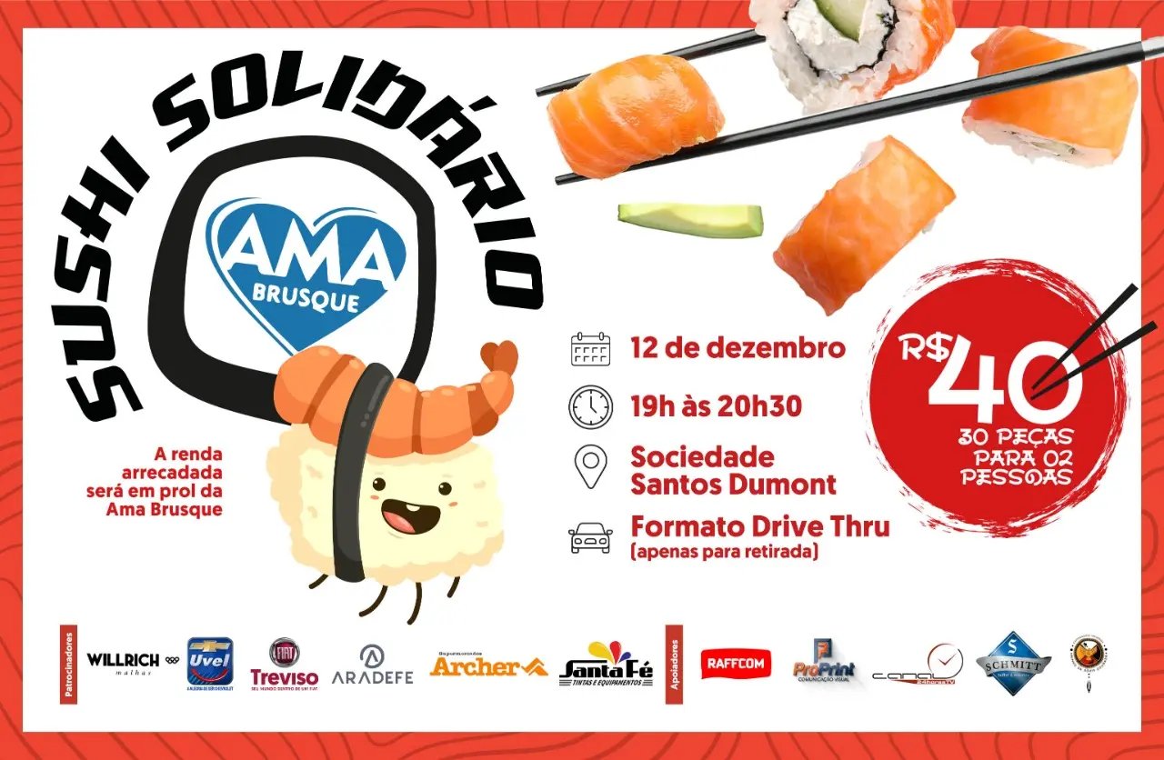 Ama Brusque promove Sushi Solid&aacute;rio