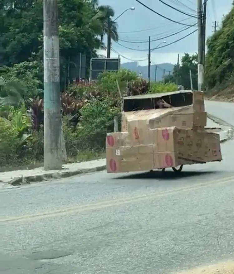 (V&Iacute;DEO) 'Caminh&atilde;o de papel&atilde;o' chama aten&ccedil;&atilde;o em Brusque