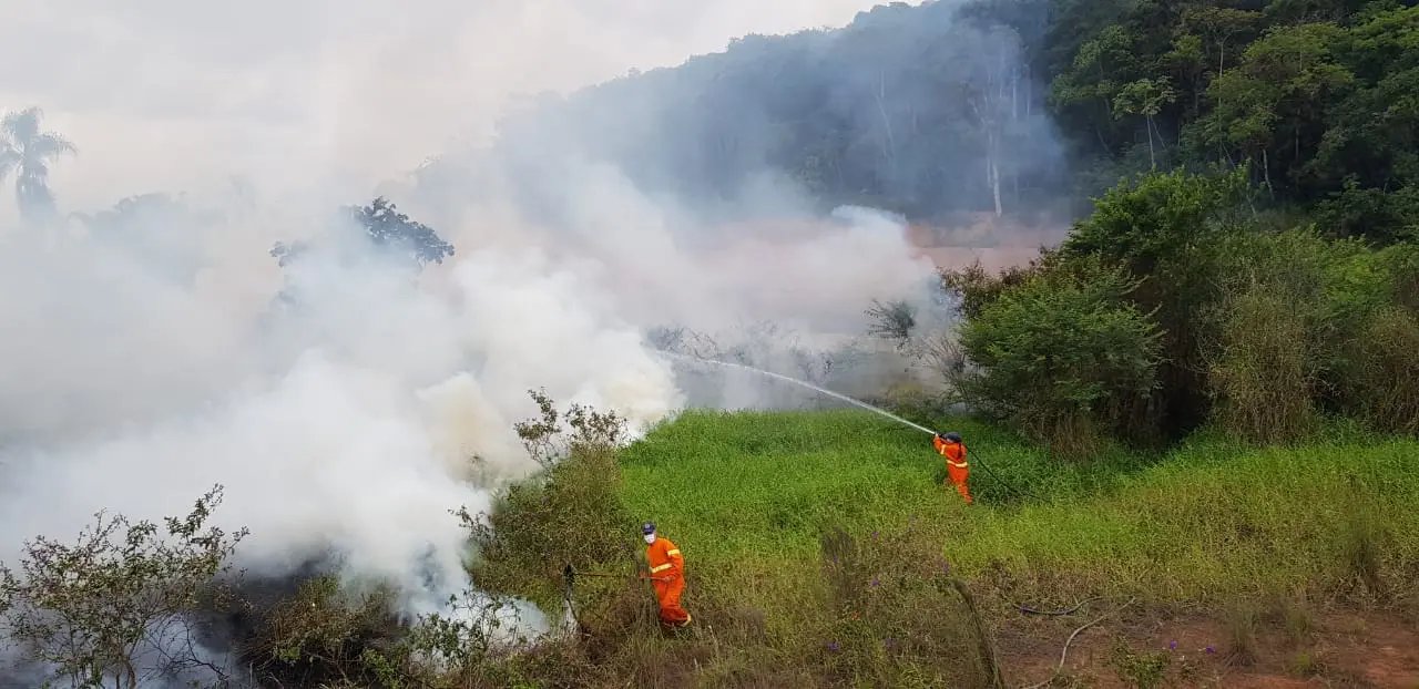 Vegeta&ccedil;&atilde;o pega fogo em Santa Terezinha 
