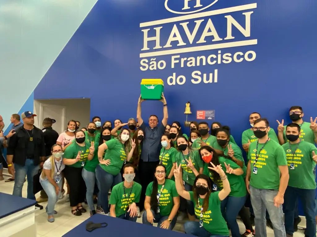 Havan de S&atilde;o Francisco do Sul, recebe visita do Bolsonaro