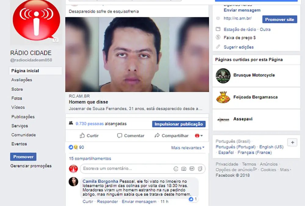 Leitor do site da Rádio Cidade ajuda a encontrar desaparecido