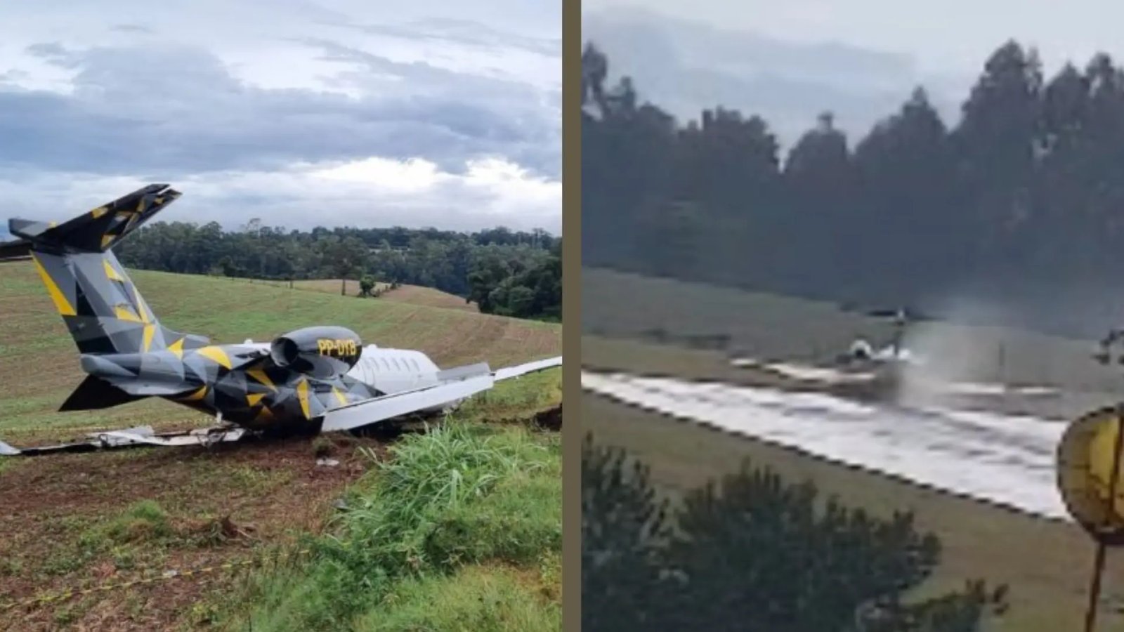 (VIDEO) Avião sofre acidente durante pouso em Erechim