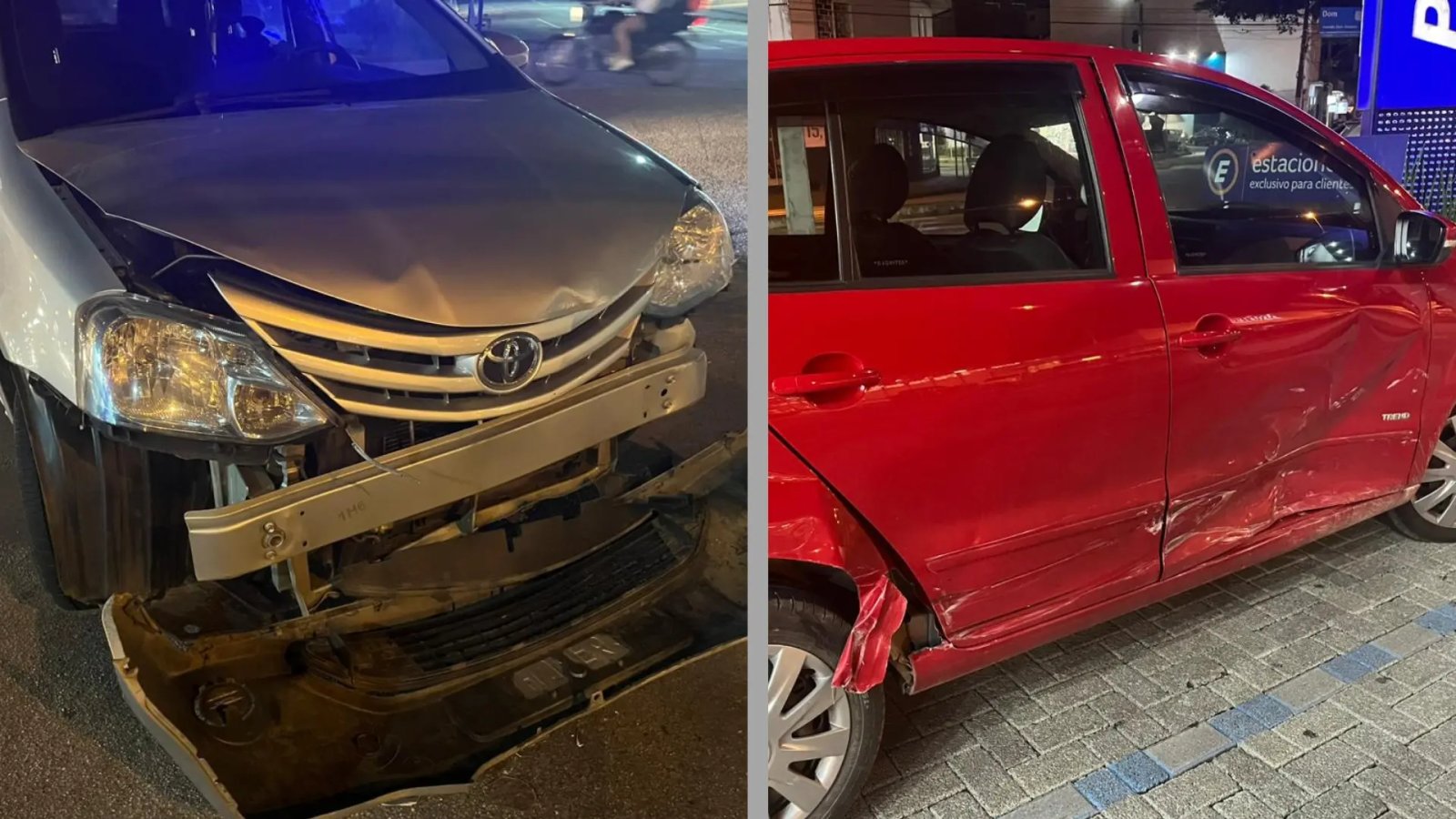 Colisão entre carros é registrado em rotatória da figueira 