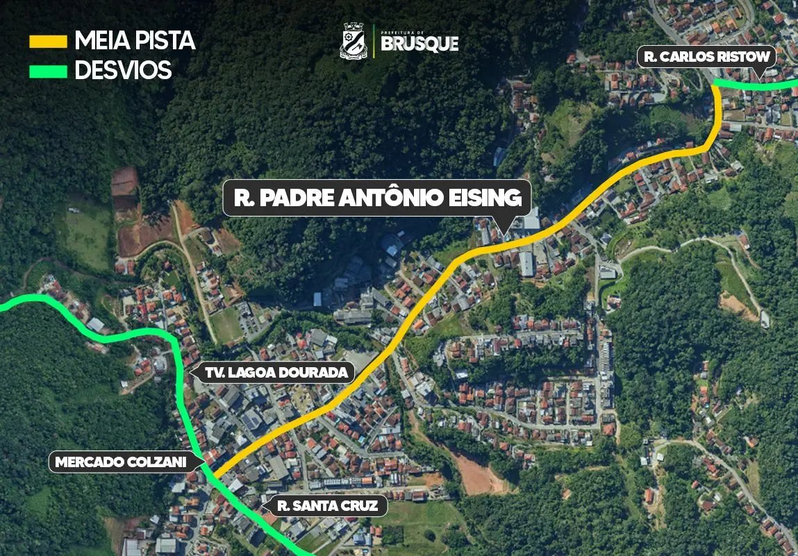 Rua Padre Antônio Eising terá alteração no trânsito neste domingo