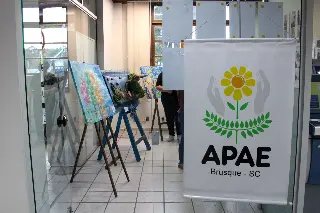 Obras dos alunos da APAE de Brusque são expostas no Fórum  - 1