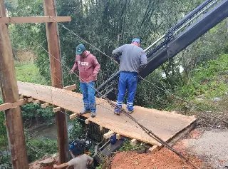 Secretaria de Obras conclui reforma da ponte pênsil SC 021 - 2