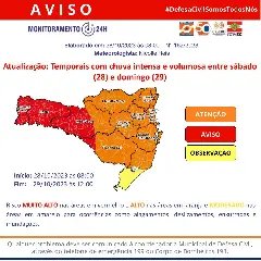 Defesa Civil alerta para temporais com chuva intensa - 1