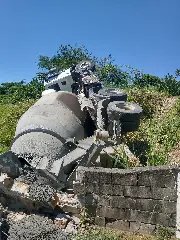 Caminhão não consegue subir morro e tomba ao lado de via  - 1