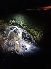 Motorista fica ferido após carro pegar fogo na Antônio Heil - 1