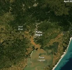 Satélite da Nasa tira fotos surpreendentes de enchentes do RS - 3