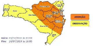 Defesa Civil emite alerta de chuva intensa até domingo - 1