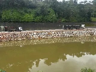 Mais de 7,5 toneladas de pedras já foram utilizadas na recuperação da Beira Rio - 1