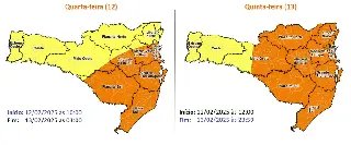 Defesa Civil alerta para chuva volumosa em Brusque - 1