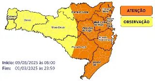 Alerta Defesa Civil: temporal e chuva intensa em Brusque neste domingo - 1