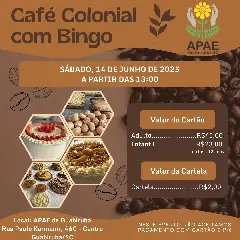 APAE de Guabiruba promove café colonial com bingo neste sábado - 1