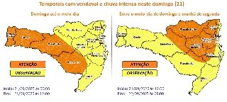 Defesa Civil alerta para temporal em Brusque - 1