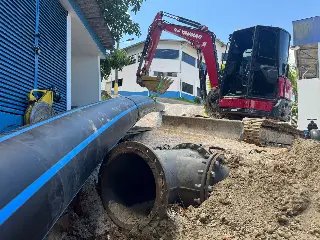 Com duas frentes de trabalho, instalação da nova adutora do Samae avança - 1