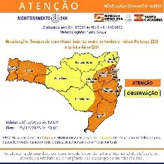 Defesa Civil do Estado emite alerta meteorológico - 1