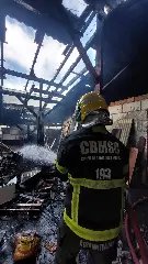 (VÍDEO) Fogo atinge depósito e colapsa telhado - 1