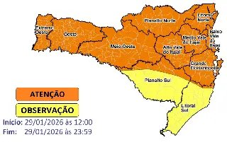 Alerta Defesa Civil: temporal pode atingir Brusque nesta quinta-feira - 1