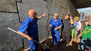 Luciano Hang e prefeito promovem ação contra pichações em viaduto - 1