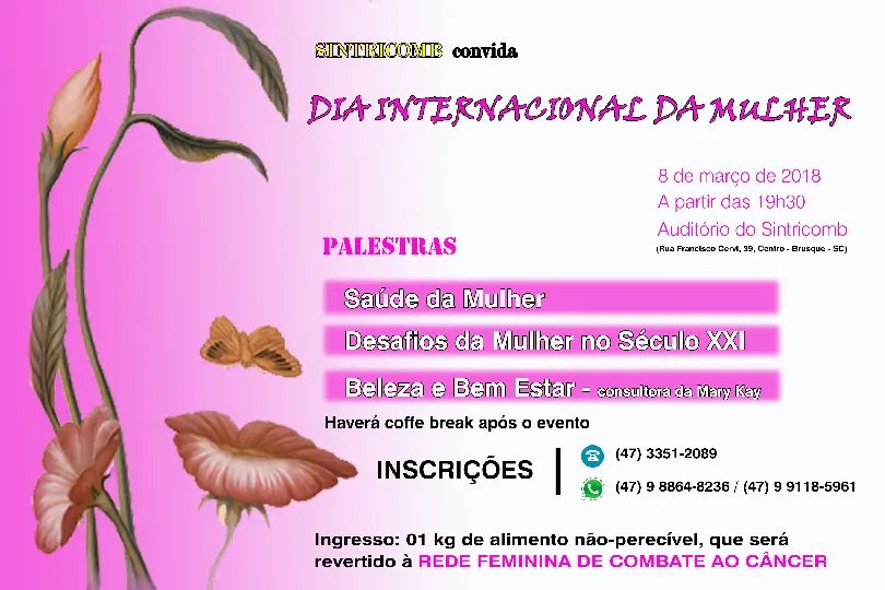 Sintricomb realiza palestras do Dia da Mulher em prol da Rede Feminina de Combate ao câncer