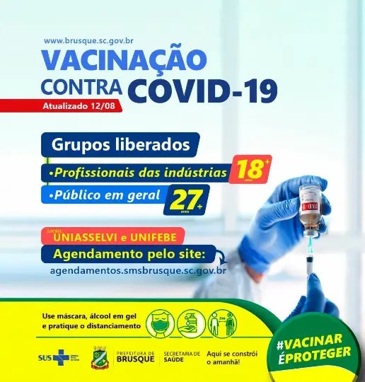 Prefeitura amplia data de vacina&ccedil;&atilde;o contra a Covid-19 para pessoas de 27 anos