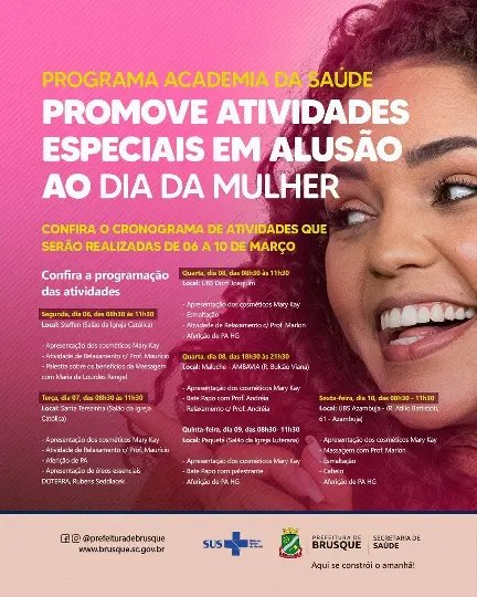 Programa Academia da Sa&uacute;de promove atividades especiais alusiva ao Dia da Mulher