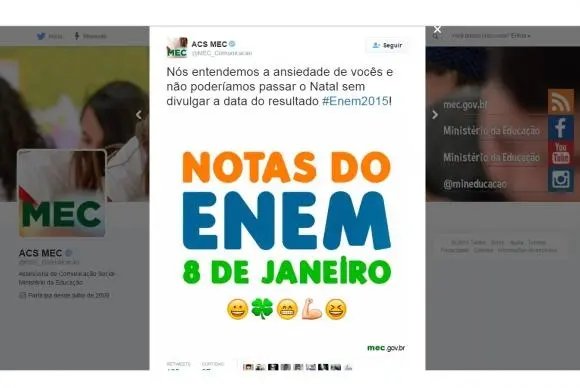 Notas do Enem serão divulgadas no próximo mês