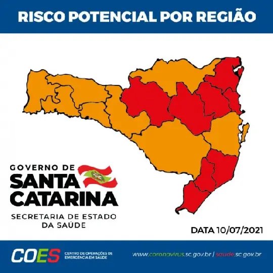 Brusque segue no n&iacute;vel Grav&iacute;ssimo na Matriz de Risco